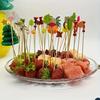 50pcs-Christmas Tree Fruit Sign Portable Picks Design Drink Disposable Appetizer Xmas Stick Bamboo Food Sticks