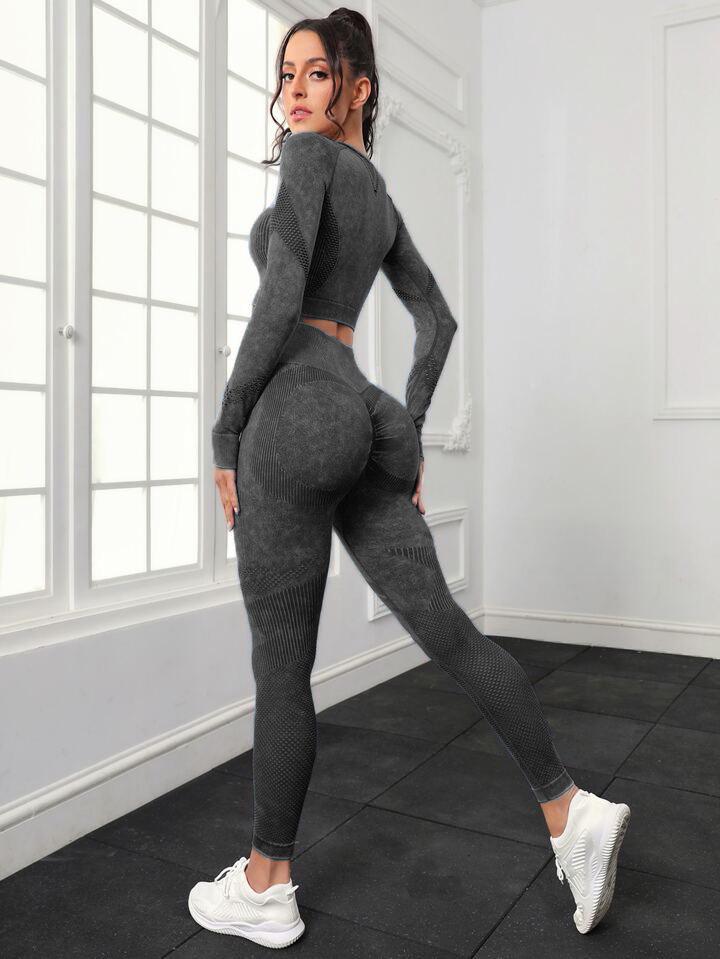 Women's Quick-Dry Seamless Yoga Suit: Peach Hip Fitness Pants & Sports Top Set