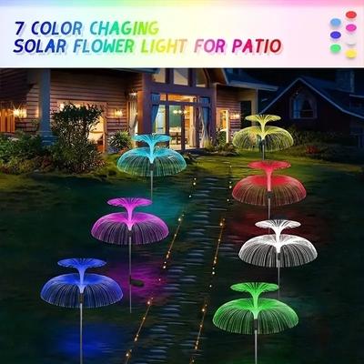 1PC Solar Optical Fiber Jellyfish Light Outdoor Waterproof 1/2/3/5 Layer  for Pathway Outside Pathway Lawn Patio Outside Decor