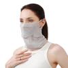 Summer Ice Silk Sunscreen Mask, Lightweight Outdoor Cycling Mask, Nylon Breathable Sunshade Sports Neck Protector with Ear Hooks, 2-Pack