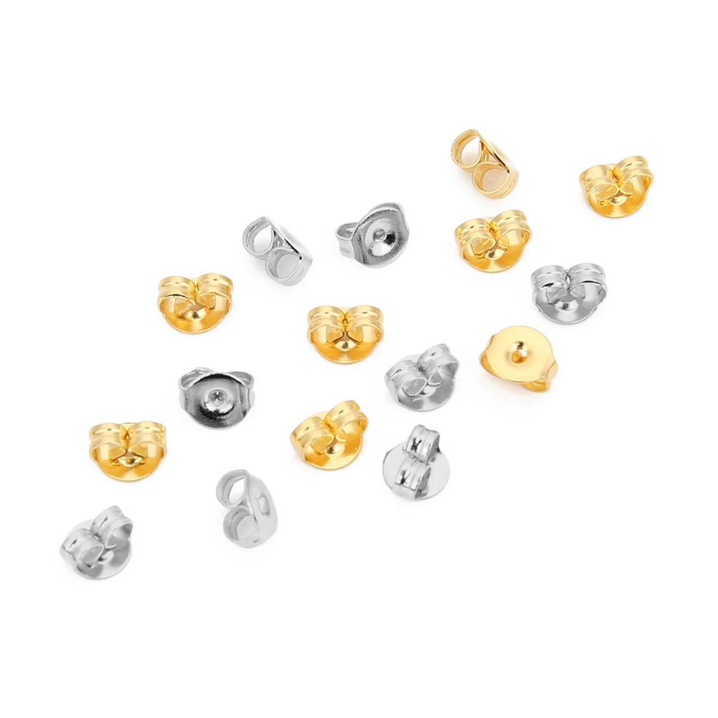 200pcs/Lot Round Stainless Steel Earring Plugs Earring Back Ear Stud Back Ear Stopper for DIY Jewelry Making Finding Wholesale