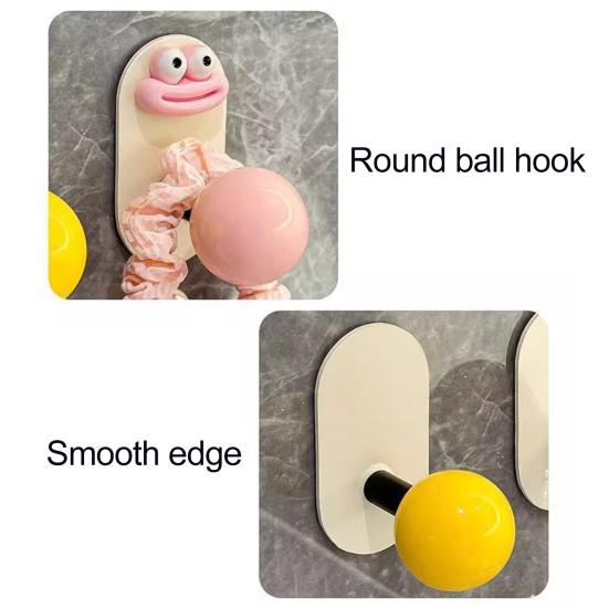 4Pcs Punch Free Wall Hooks Strong Load-bearing Creative Shape Self Adhesive Wall Mounted Clothes Key Towel Hangers