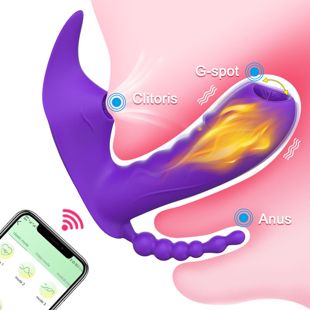 3 in 1 Wearable Vagina Vibrator for Women Clit Sucker APP Control Panties Vibrator G-Spot Clitoris Stimulator Sex Toy for Couples Dildo Masturbator