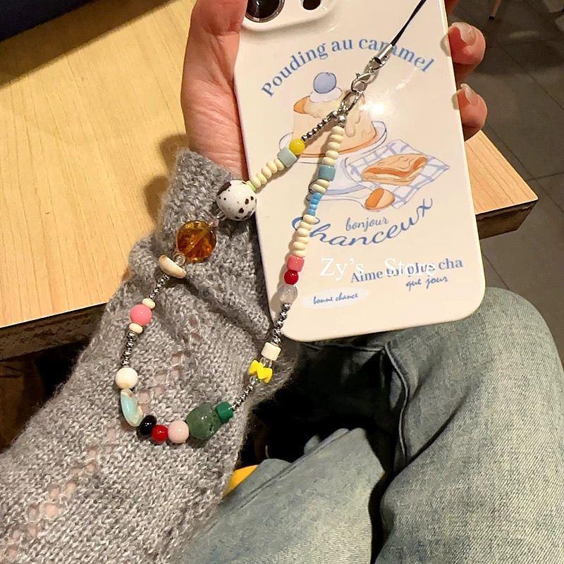 

Красочный брелок для телефона в виде конфетных бобов и шнурок для браслета DIY с нишевым дизайном и подвеской