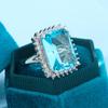 2026 European and American Rings, Inlaid with Lake Blue Zircon, Ring Jewelry.