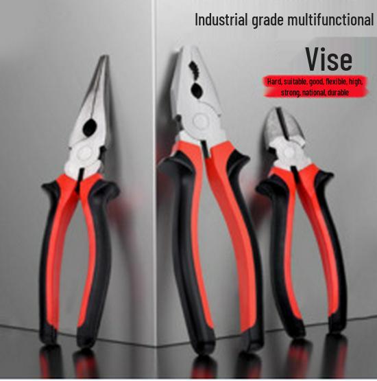 8" & 6" Industrial Grade Needle-Nose Pliers & Wire Cutters - High Hardness, Multi-functional, Household Angled Cutters.
