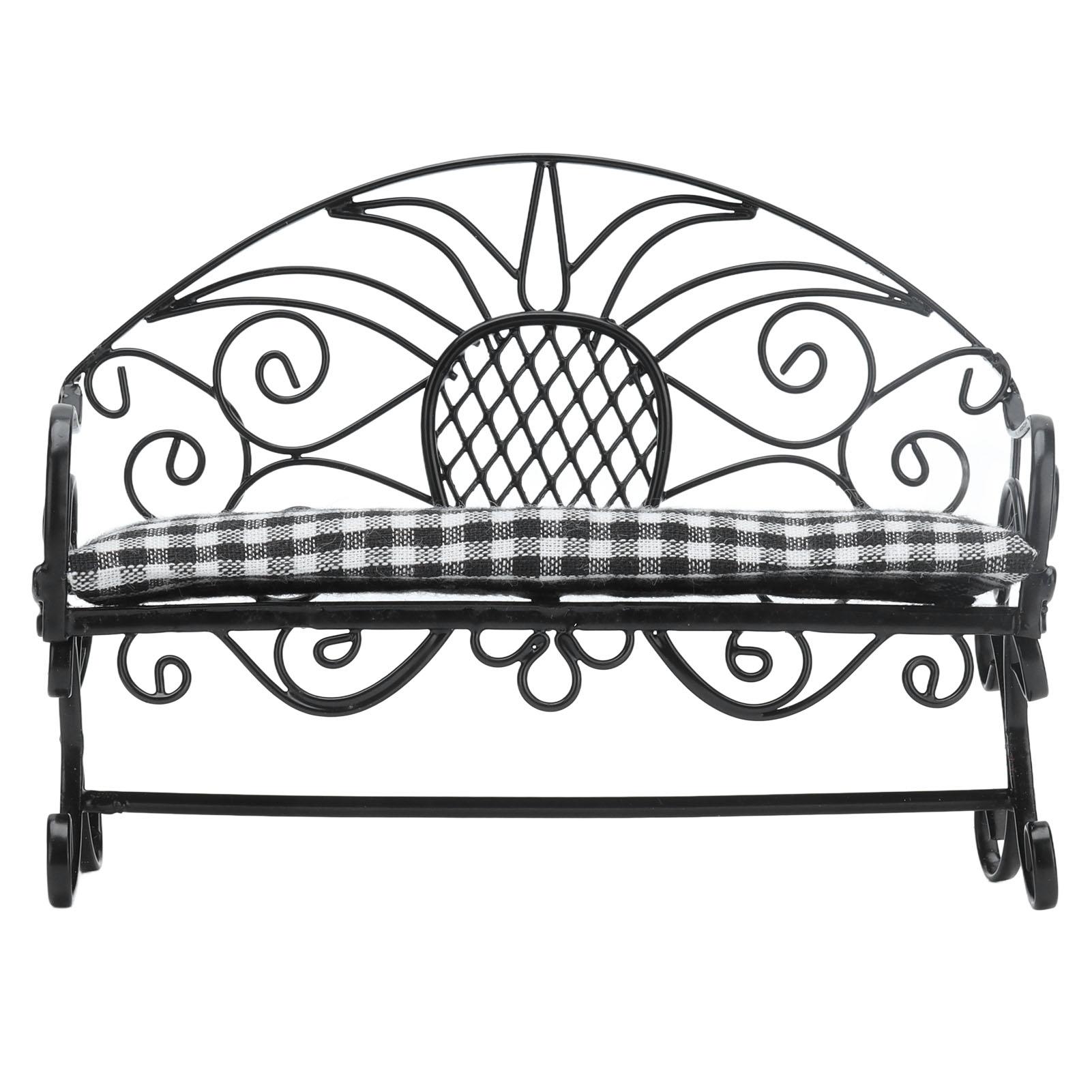 

Миниатюрная скамейка Тонкая работа Красиво оформлена Милый внешний вид 1:12. Миниатюрная мебель