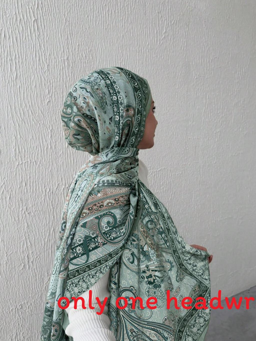 Pearl Print Chiffon Shawl For Women With Sun Protection And Warmth зелёный