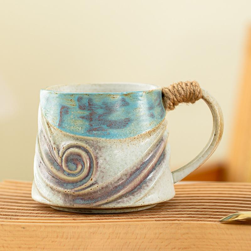 Vintage Glaze Coffee Mug Creative Stoneware Cup for Home Office Breakfast Tea Cup
