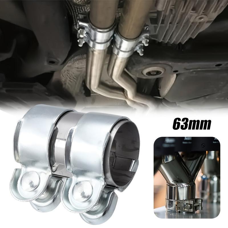 1PC Exhaust Clamp Stainless Steel 63mm Exhaust Tube Pipe Connector Joiner Sleeve Clamp Adjustable Clamp Replacement Accessories