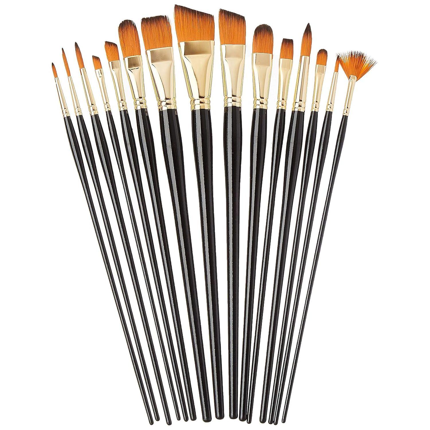 

Paint Brushes for Acrylic and Water Colours, with Carry Case, 15 Piece Set