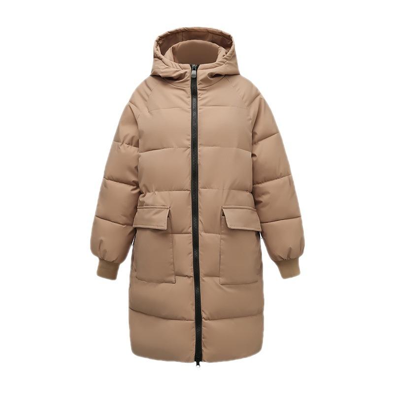 Winter Hooded Cotton Coat Fat Women's Medium and Long Hooded Cotton Coat