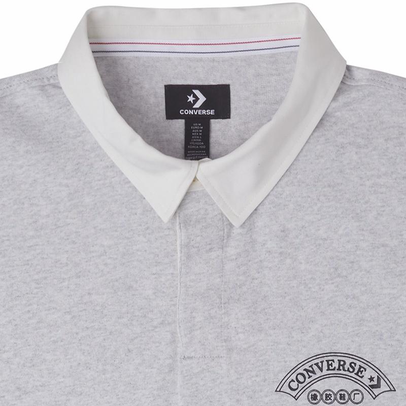 Converse Retro Polo Shirt Asia Sizing 'Grey' Men's 10026173-A02