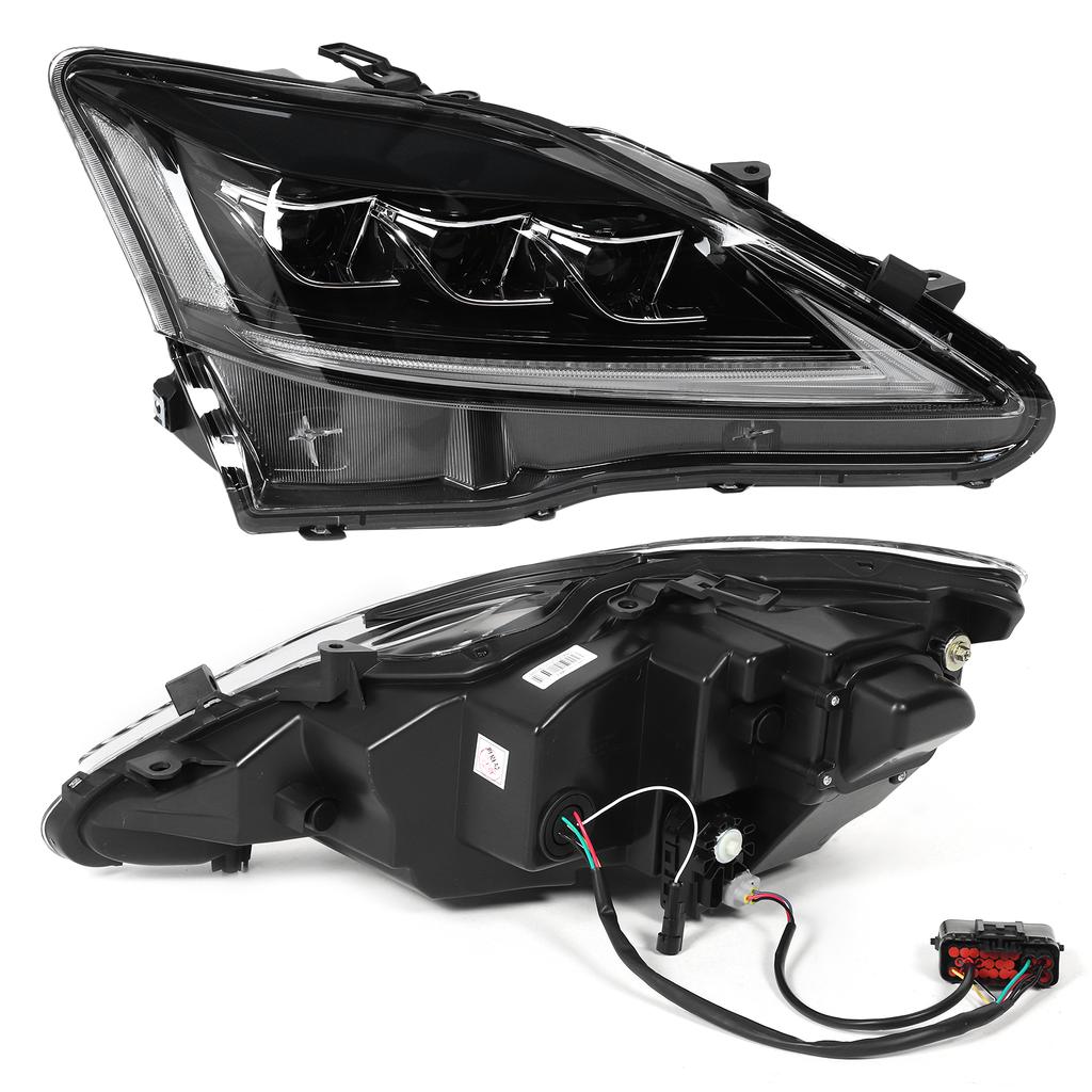 Full LED Projector Dynamic Headlights Clear Lens Fit for IS250 IS350 ISF 2006-2013 RHD