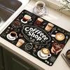 Vintage Espresso Bar Printed Absorbent Drain Mat Super Antiskid Quick Dry Modern Kitchen Counter Coffee Dish Drying Pad