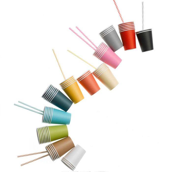 Lot De 20 Gobelets En Carton "Vitamine" 23cl Moutarde