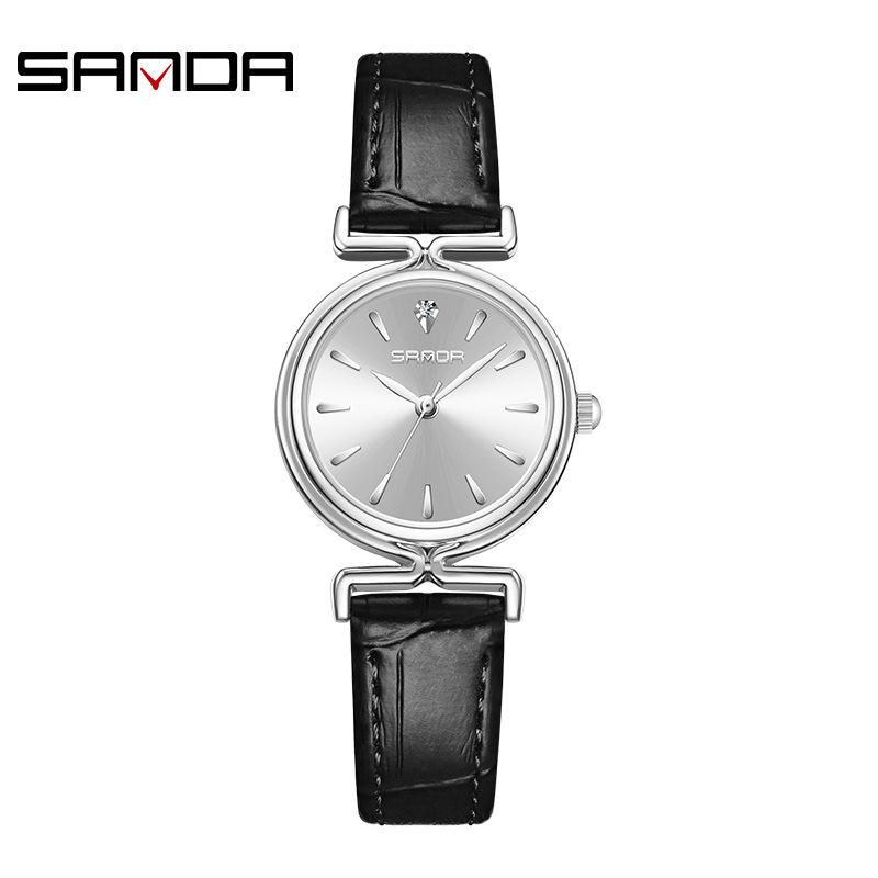 SANDA Women s Waterproof Compact Retro Green Quartz Watch - Fashionable, Simple, Ins Style