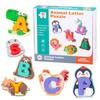 Educational Wooden Animal Alphabet Matching Puzzle Blocks for Kids