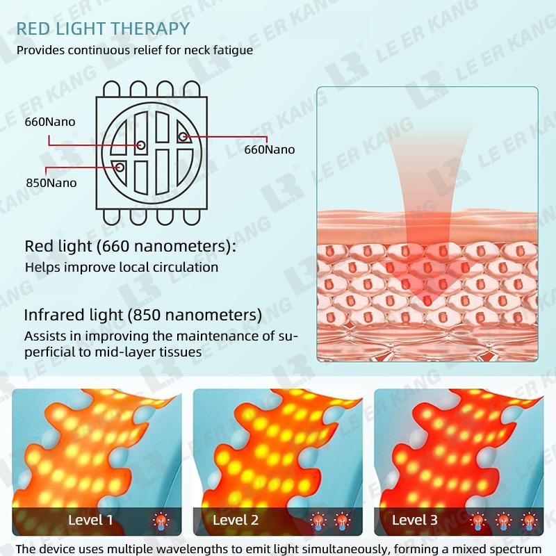 Sleep Pillow Cervical Traction Device Red Light Hot Compress Neck Shoulder Massage Cushion Relax Neck Muscles