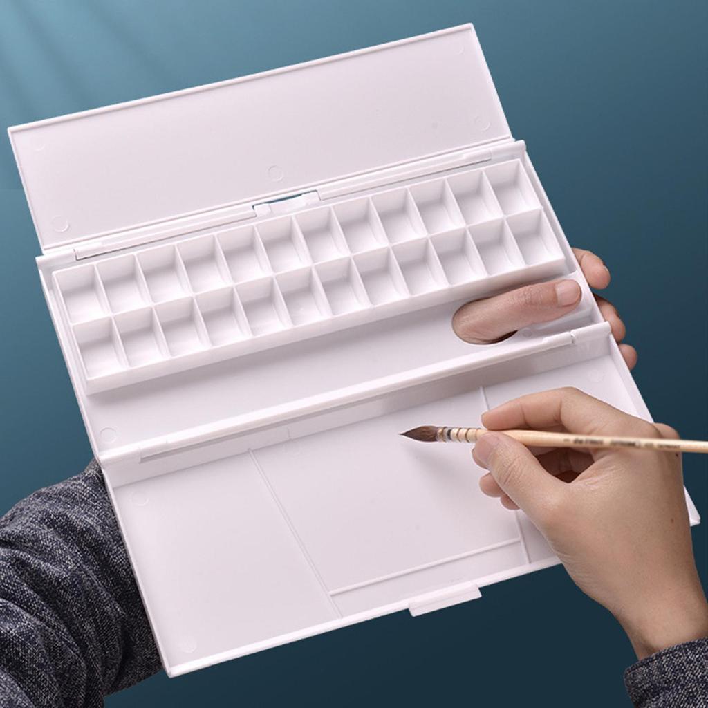 Watercolor Palette Watercolour Paint Pan Empty with Mixing Area Gouache Tray for Beginner