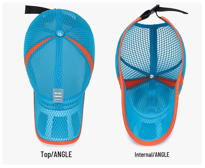 Zhenyueqi Kids' Summer Mesh Sun Hat - Breathable Outdoor Baseball Cap with Hollow Brim