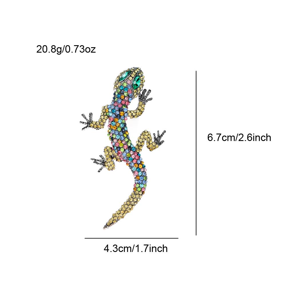Rhinestone Lizard Gecko Brooches For Women Animal Pin Large Design 2 Colors Available New Arrival 2023