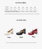 ZHR Elegant Sheepskin Mary Jane Chunky Heel Pumps