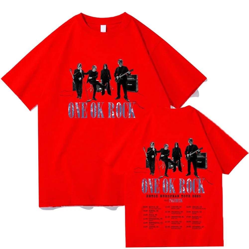 2026 Detox Europban ONE OK ROCK  Tour Summer Extralarge Hip Hop Harajuku YK22026 Summer Pure Cotton 100 Printed Loose Tshirt