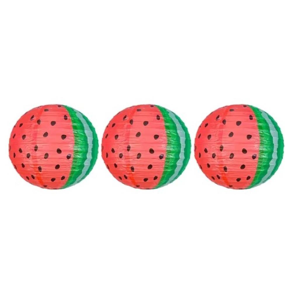 3pcs 10inch Watermelon Paper Lantern Portable Summer Hanging Lantern  Hawaii Party