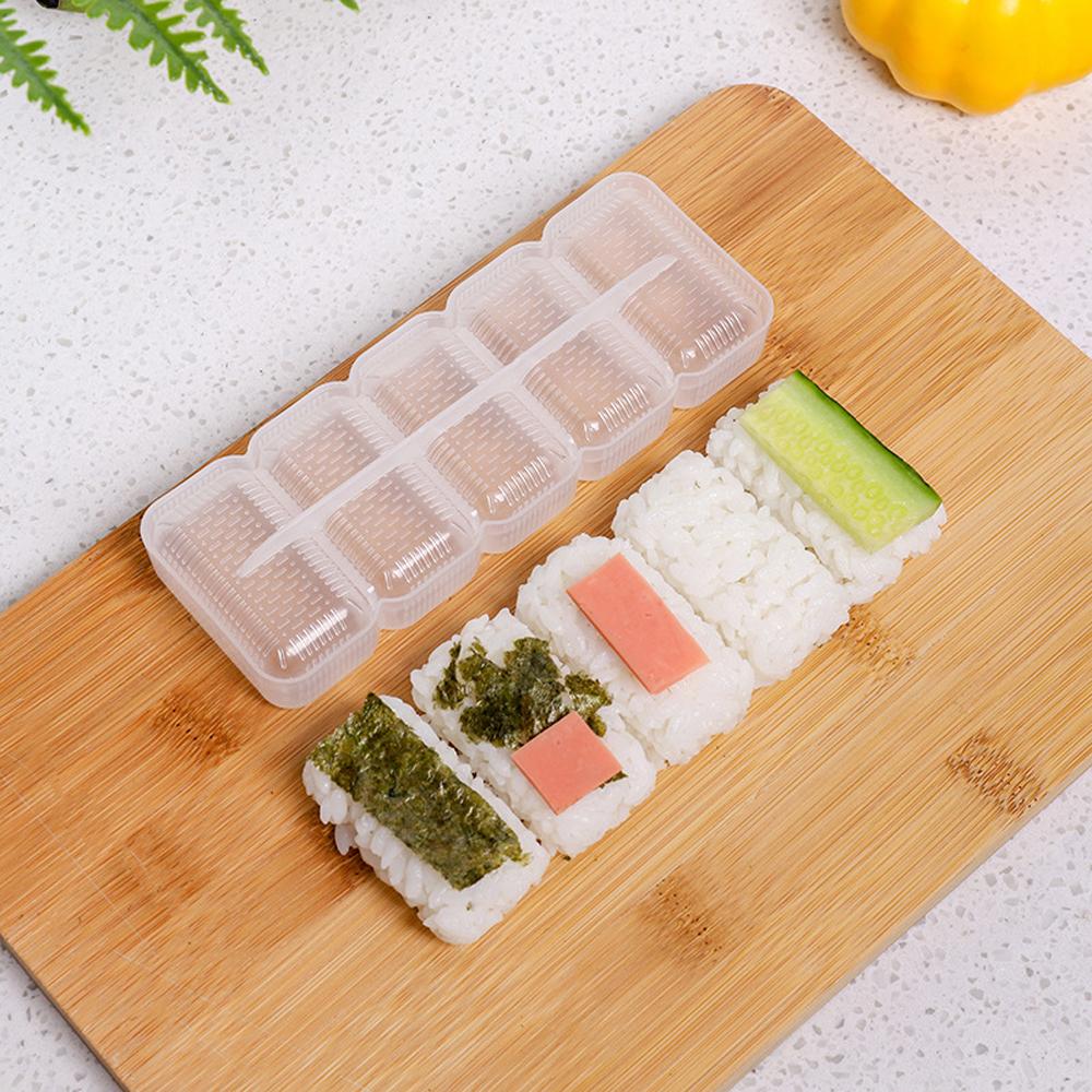 5/1 Gitter Reisbällchenform Mini Quadrat Sushi Set Antihaft-Druck Aufbewahrungsbox Lunch-Tool DIY Home Küche Klar Onigiri Formen