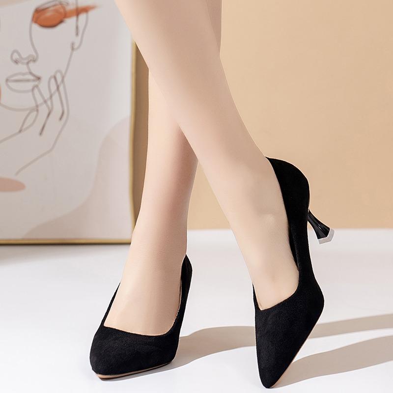 

Fashion Elegant Women s 3cm Small Heel Shoes Stylish Bow Tie Velvet Surface Flats Summer Season 35 чёрный