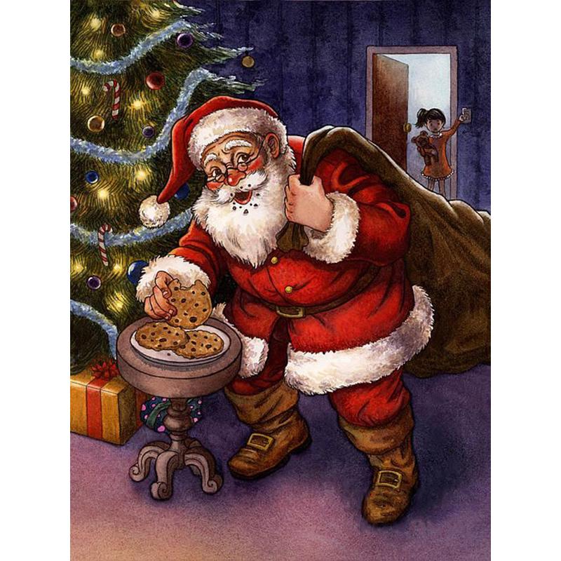 DIY 5D Diamond Painting Full Round Drill Rhinestone Cross Stitch Diamond Mosaic Christmas Santa Claus Embroidery Home Decor