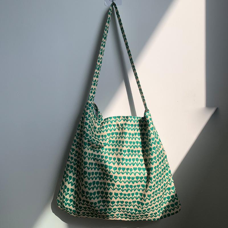 Schultertasche aus Kord-Canvas mit Leopardenmuster - Koreanischer Stil, Neues Sommer-College-Design