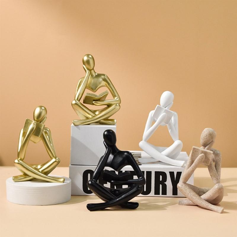 Creative Reader Decors for Wedding Gift Reading Human Figurines Resins Statue Decorations for Hotel Lobby