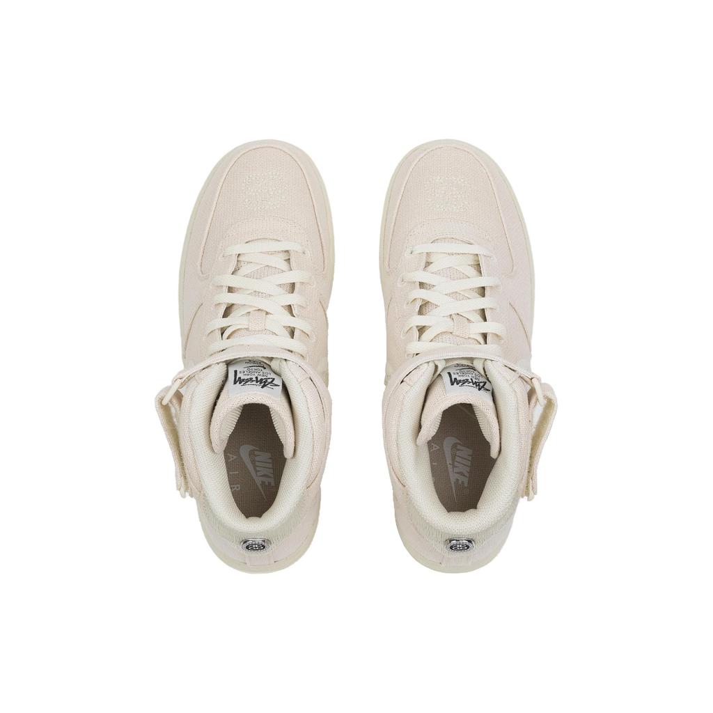 Stussy X Nike Air Force 1 Mid Fossil Unisex Sneakers Tan DJ7841-200