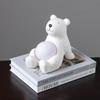 White Statuettes Resin Polar Bear Animal Ornament Sculpture Electroplating Decoration for Living Room Wine Cabinet Figurines