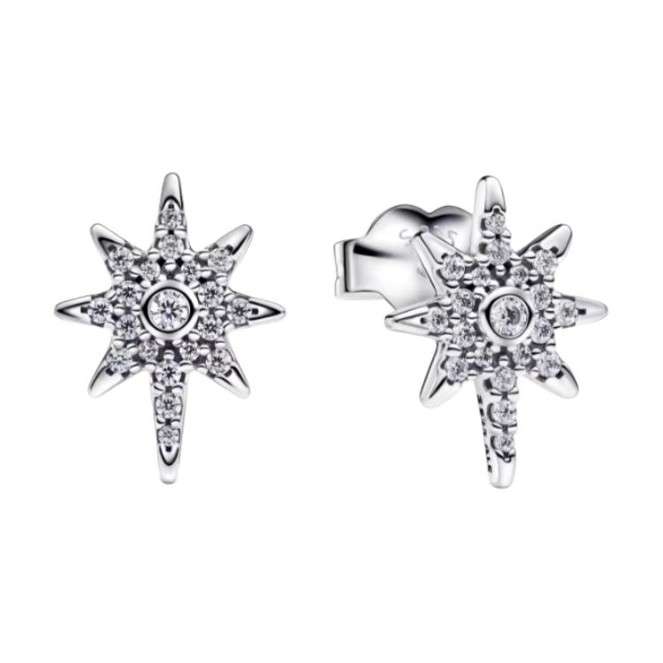 Pandora Star Paved Design 925 Silver Earrings Women earrings 293587CO1 Box