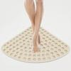 1Pc Corner Non-Slip Shower Mat, Non-Slip Curved Bath Mat, 54X54Cm, Rubber Dial Mat, Bath Mats with Suction Cups & Drain Holes
