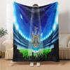 Dynamic Newcastle Football  Flannel Blanket, Soft Polyester, Modern Design, All-Season for Camping, Travel, Gifts for Holidays or Birthdays