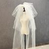 Cathedral Bridal Headpiece White Bride Veils Comfortable and Multilayer Tulle Veils Headpiece for Wedding Ceremony Wear