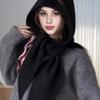 Autumn Winter Women Knitted Hat Scarf Set  Ins Style Balaclava Beanie Windproof Warm Plush Hood Outdoor Cycling Christmas Gift