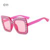 Crystal Oversized Sunglasses for Women Rhinestone Square Diamond Sun Glasses Retro Big Frame Sparkling Eyewear  New