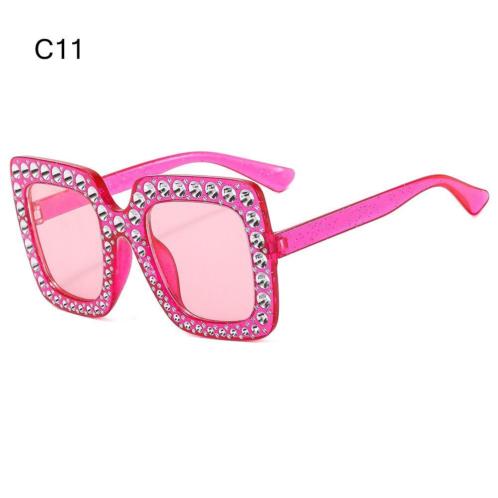 Crystal Oversized Sunglasses for Women Rhinestone Square Diamond Sun Glasses Retro Big Frame Sparkling Eyewear  New
