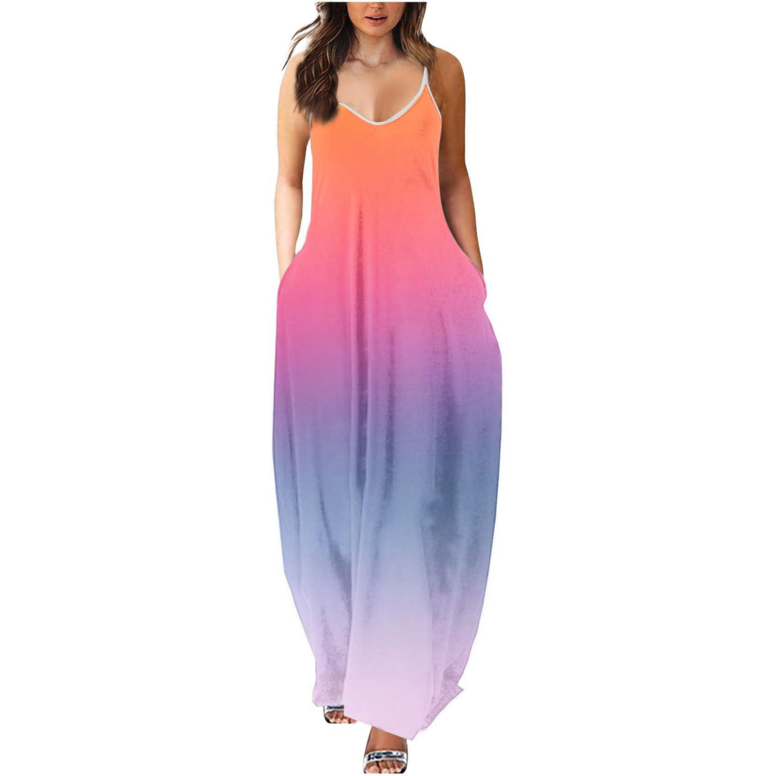 

Женская мода, повседневный сексуальный принт с круглым вырезом, жилет на подтяжках, длинное платье трапециевидной формы S фиолетовый