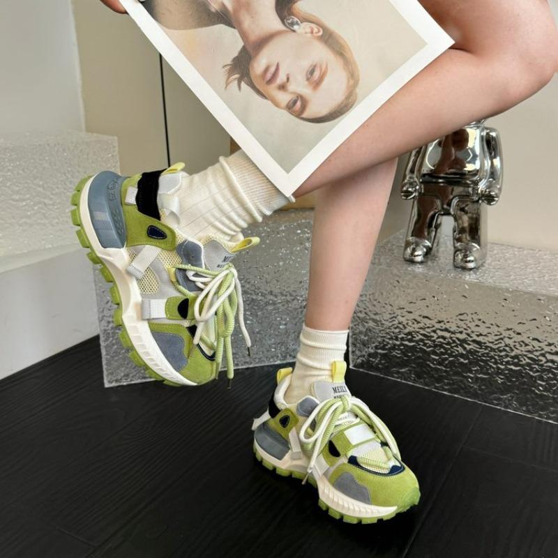 new thick soled daddy shoes mesh cloth breathable Forrest Gump shoes student sports casual board shoes women sneakers