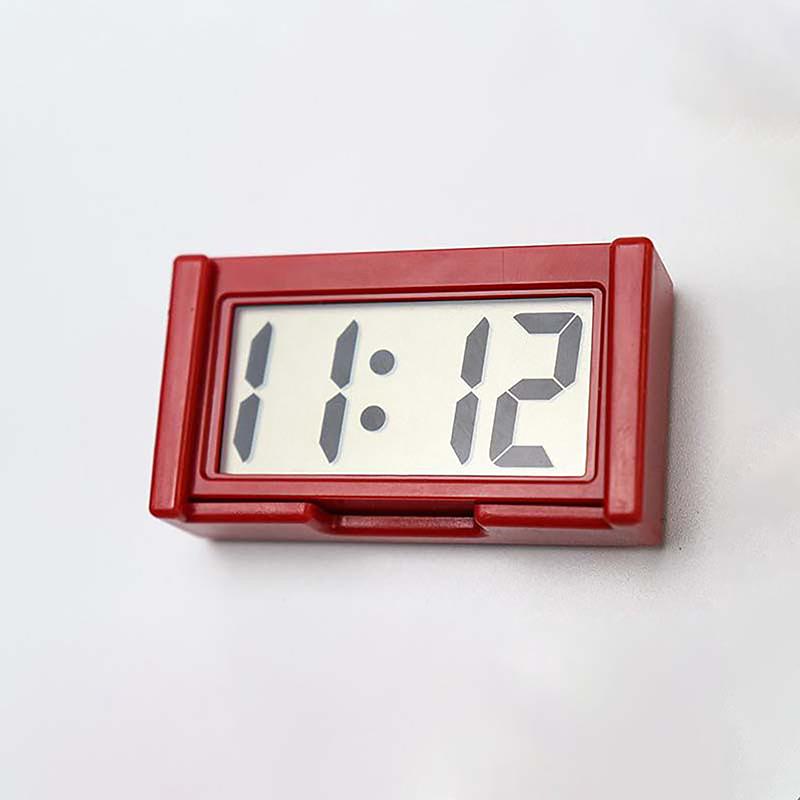 Mini Car Dashboard Digital Clock Vehicle Self-Adhesive With LCD Time Day Display
