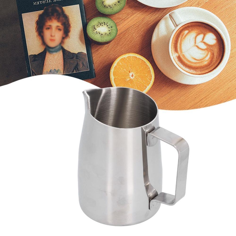400ml/13oz Capacity Coffee Frothing Pitcher Oblique Mouth Espresso Milk Pitcher  For Coffee Barista