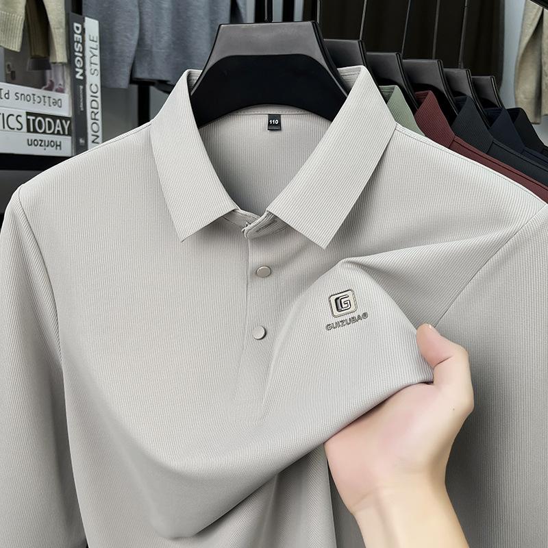 Autumn Long Sleeve Lapel Collar Polo Casual Top T-Shirt