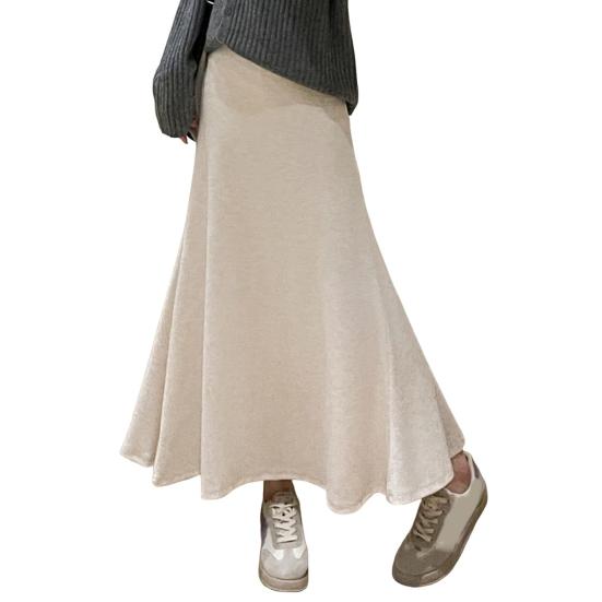 Maxi Skirt High Waist Solid Color Breathable Comfortable Large Hem Design Long Skirt Fashion Accessories