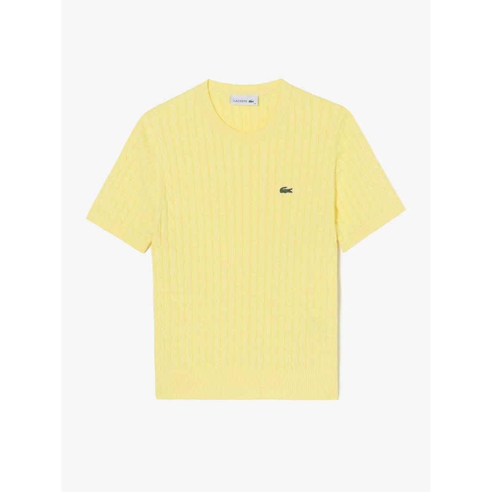 LacoSte Women S Cable Short Sleeve Crewneck Af480e 54g 107 q2nAf480e 54g107